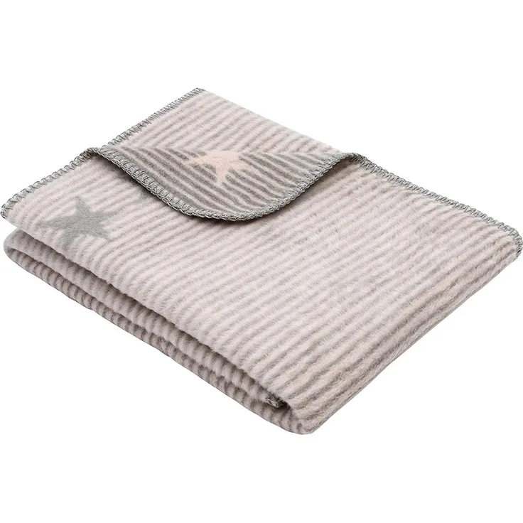 IBENA Jacquarddecke Lelu Streifen, 75x100 cm, grau/rosa