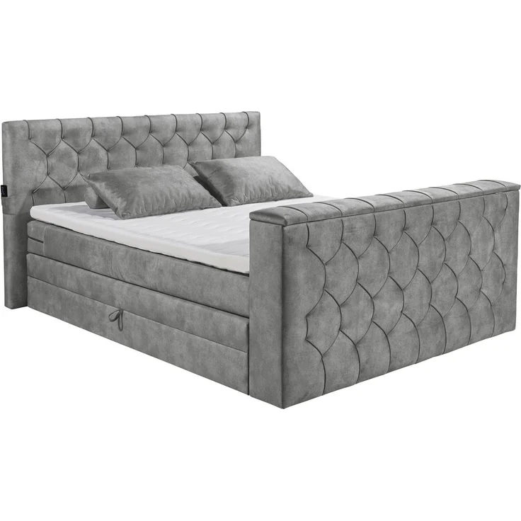 Boxspringbett Springdale - motorisierter TV-Halterung, geräumigem Bettkasten und Duo-Wendematratze H3/H4 - ED Exciting Design – Bild 2