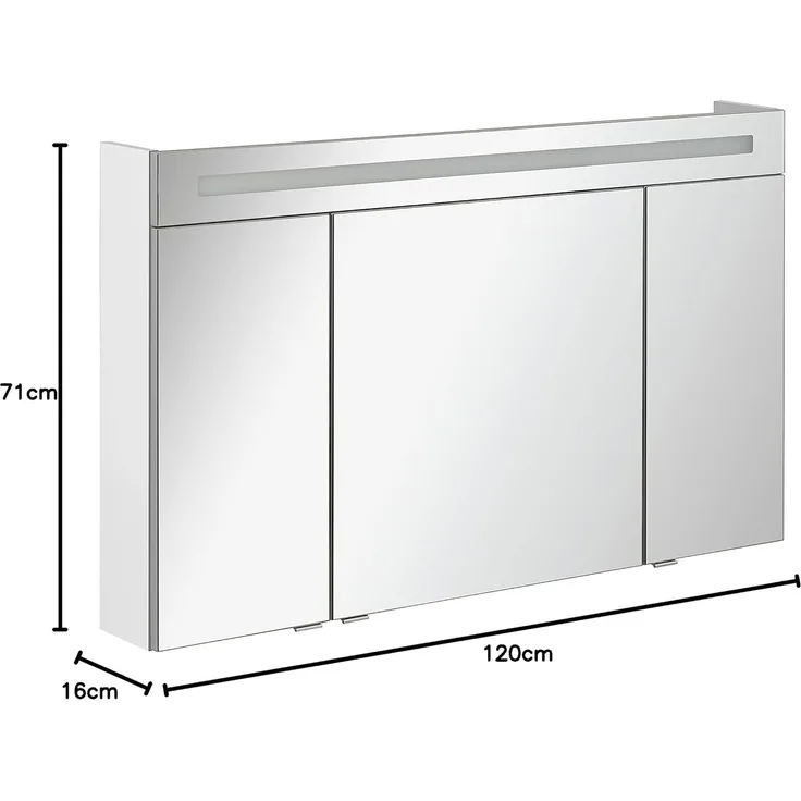 Fackelmann B.CLEVER LED Spiegelschrank 120 cm Weiß