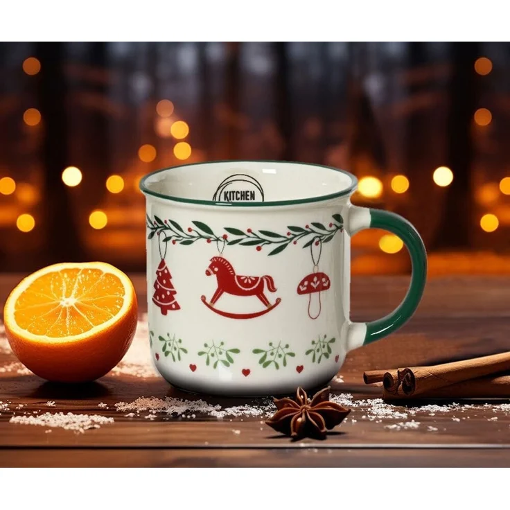 Weihnachtstasse Tasse Weihnachten Schaukelpferd Winter-Kaffeetasse Glühweintasse – Bild 2