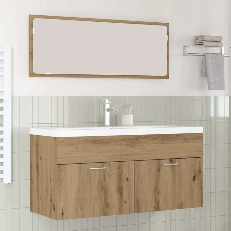 vidaXL Badezimmerschrank Artisan-Eiche 100 x 38,5 x 46 cm 3415905 – Bild 1