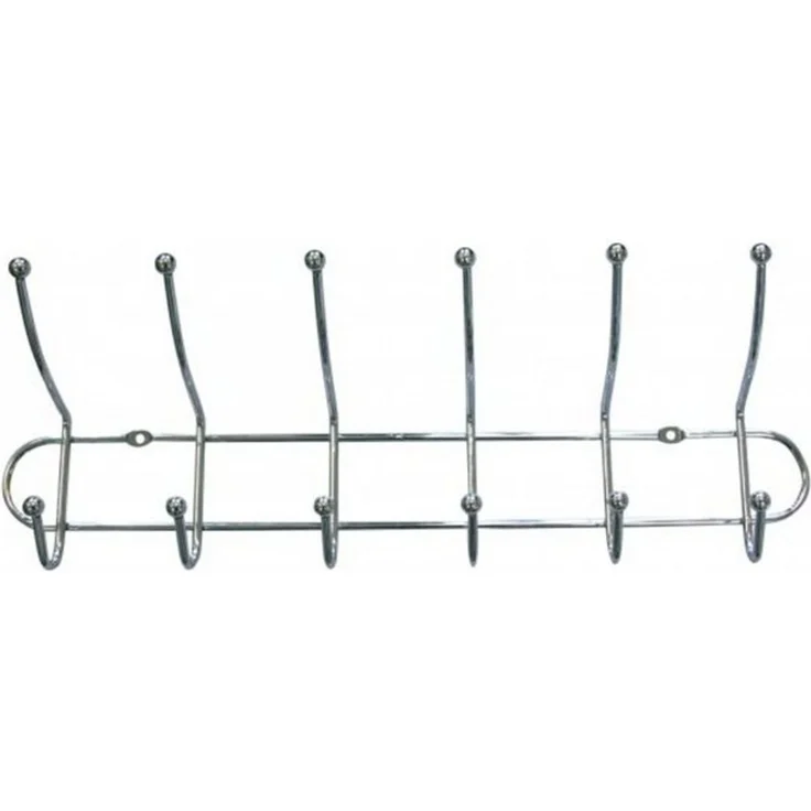 Garderobenleiste verchromt 50cm Wandgarderobe Hakenleiste Kleiderhaken verchromt – Bild 2