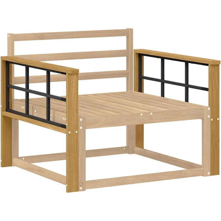 vidaXL Armlehnen Modul 2 stk. Weiß 80 x 6 x 61 cm Massivholz Akazie 901587 – Bild 3