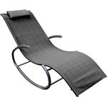 Sonnenliege Gartenliege Ergonomisch Schaukelliege Relaxliege Liegestuhl schwarz