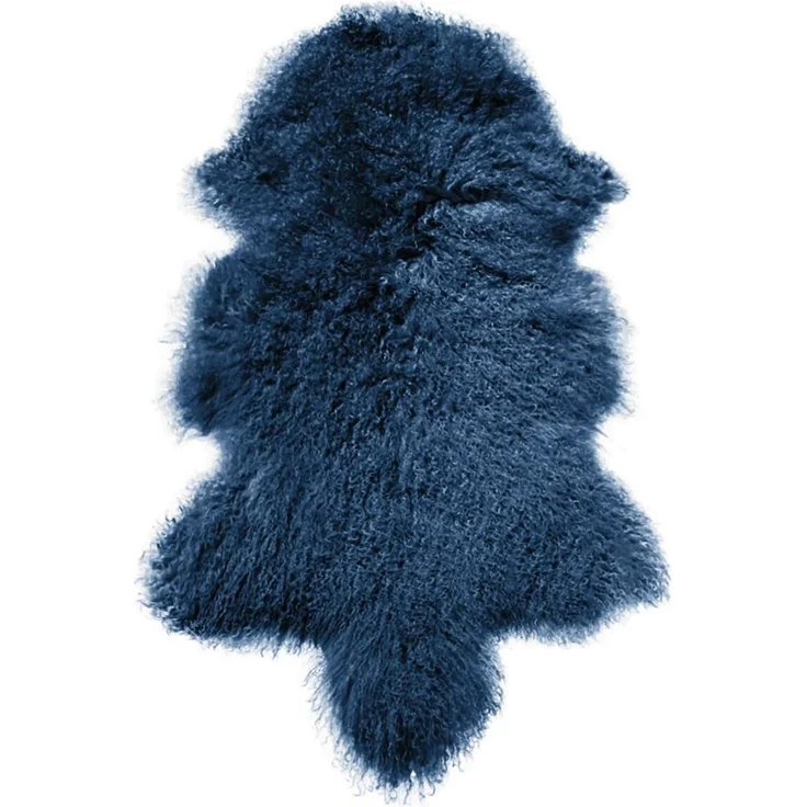 Lammfell Tibet Farbe: Blau | Größe: 90-100 – Bild 1