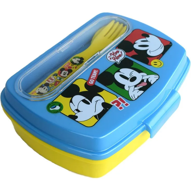 Kinder Brotdose ca. 17 x 14 cm mit Besteckfach in verschiedenen Motiven Mickey Mouse