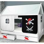 Parisot Hausbett weiß, 90 x 200 cm, inkl. Vorhang 'Pirat'