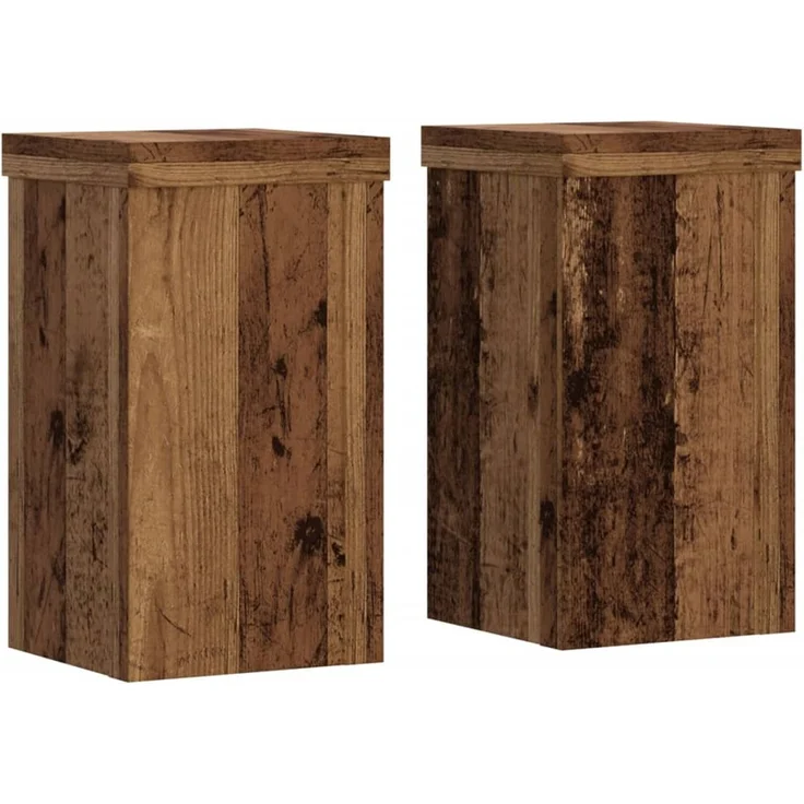 vidaXL Pflanzenständer 2 Stk. Altholz-Optik 10x10x18 cm Holzwerkstoff 852886 – Bild 2
