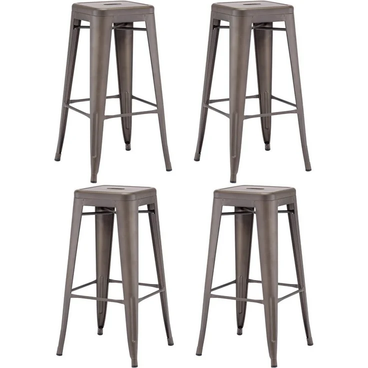 Duhome Barhocker (665D), Barstuhl Tresenhocker, Stapelbar Metall Bistrohocker mit Fußstütze – Bild 1