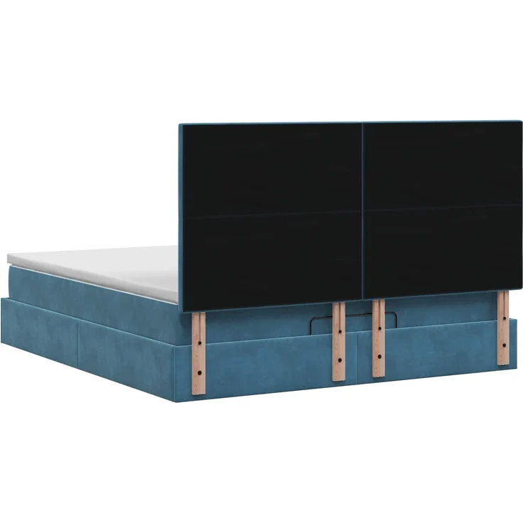 vidaXL Ottoman-Bett mit Matratze und LED Dunkelblau 180 x 200 cm Samt 3458395 – Bild 10