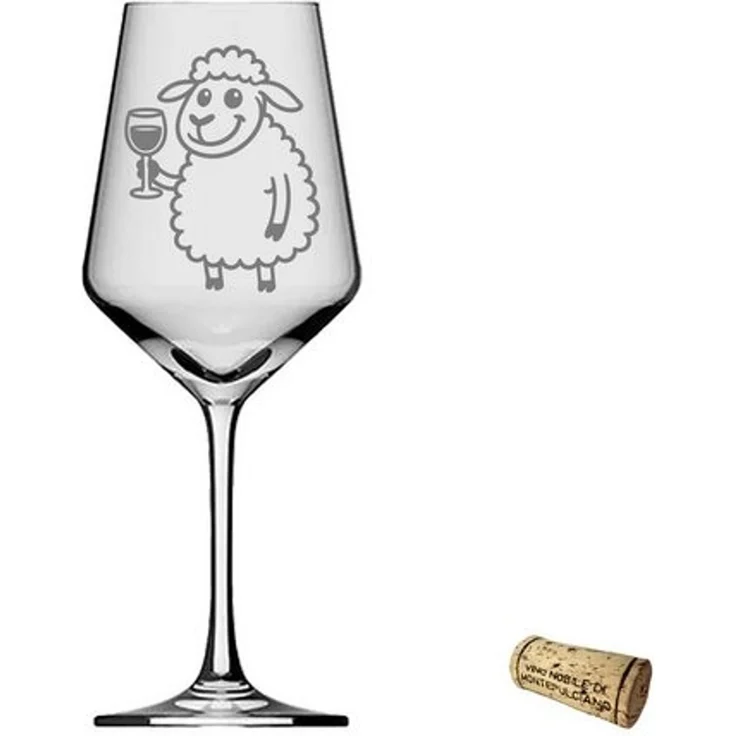 eXODA Weinglas Gravur Puppa Schaf trinkt Wein 350ml spülmaschinenfest, 1-tlg, Glas, Atemberaubende Darstellung – Bild 4