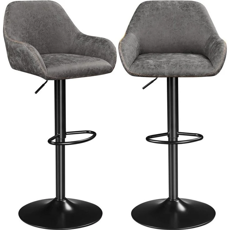 Yaheetech Barhocker (2 St), Barstuhl Bistrohocker aus Kunstleder – Bild 1