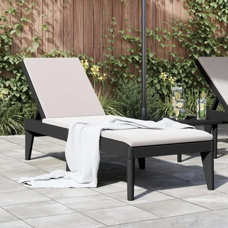 vidaXL Sonnenliege Anthrazit 186x60x29 cm PP 364219