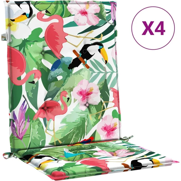 vidaXL Niedriglehner-Auflagen 4 Stk. Mehrfarbig Stoff 361326 – Bild 2