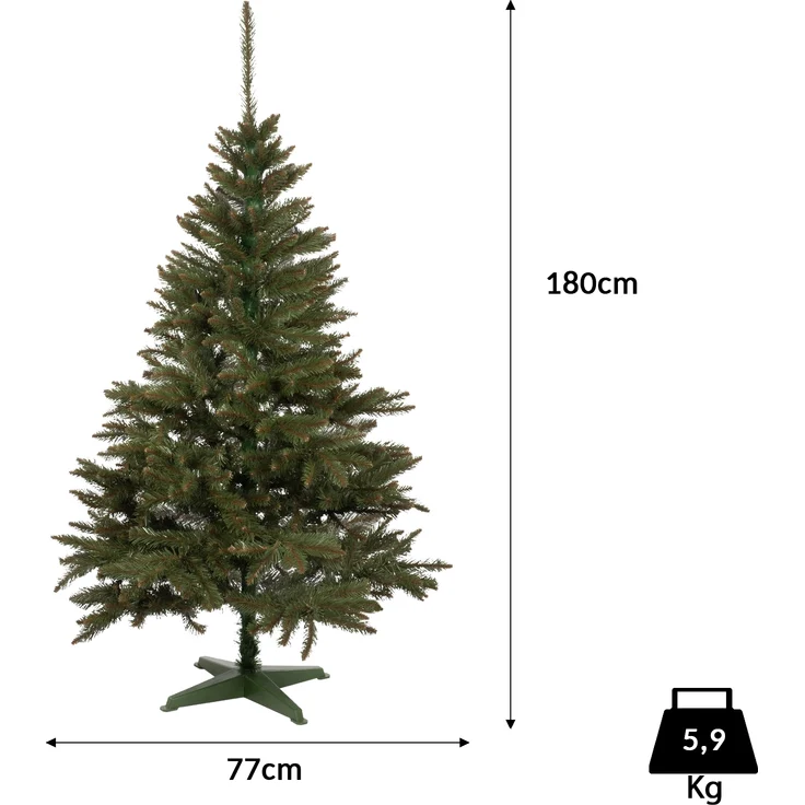 Moritz Weihnachtsbaum künstlich 180 cm Schnellaufbau Stecksystem Tannenbaum kaukasische Tanne Unecht naturgetreu mit Ständer – Bild 3