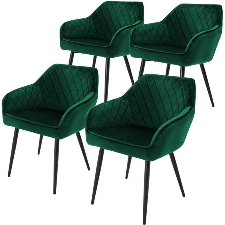 ML-DESIGN Stuhl Esszimmerstühle mit Rücken- & Armlehne moderne Design Küchenstühle (4 St), Polsterstuhl Esstischstühle 4er Set Samtbezug bis 120kg – Bild 4
