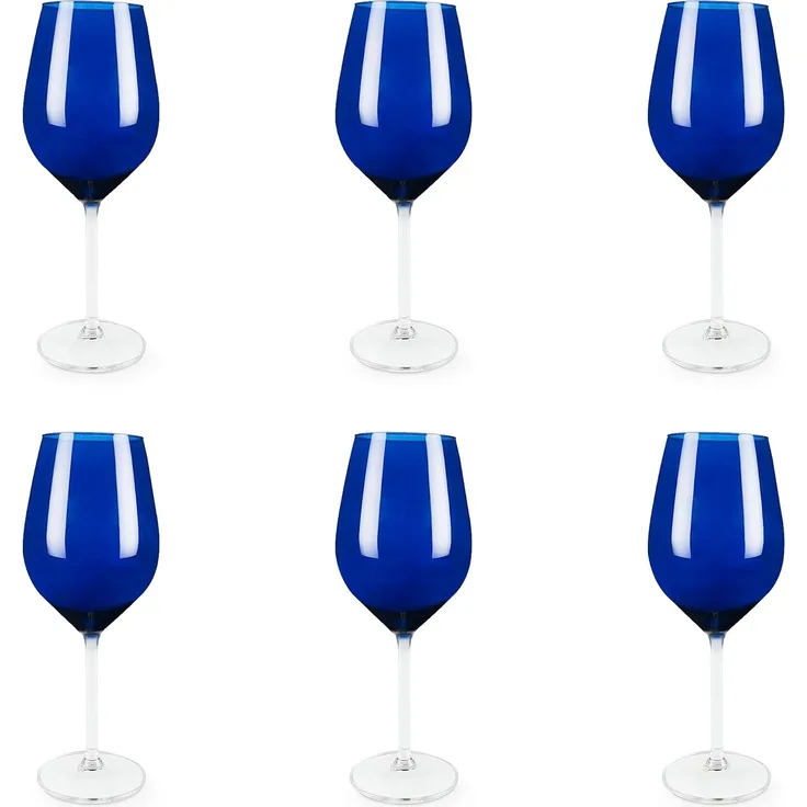 Excelsa Cobalto Weingläser, Glas, Blau, 6 Stück
