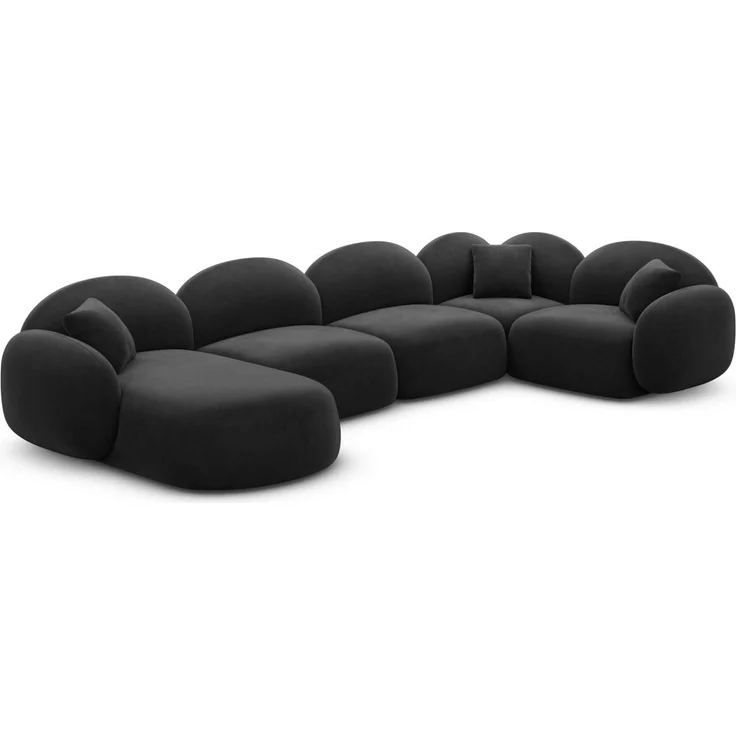 Sofa Dreams - Polster Wohnlandschaft Mirello XL U-Form - Samtstoff - Beige - Links – Bild 9