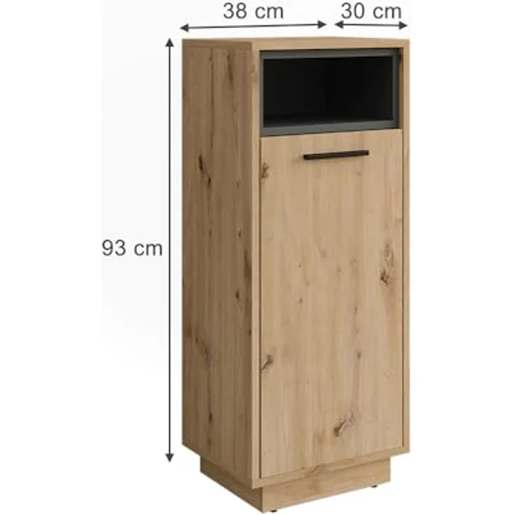 Vichy Wäscheschrank Beatrice, Artisan Eiche/Anthrazit, 38 x 93 cm mit herausnehmbarer Innentasche – Bild 3