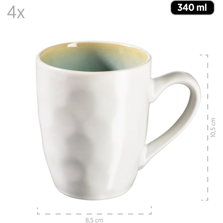 Mäser 931975 Kombiservice Frozen für 4 Personen, Steinzeug, grün (1 Set, 16-teilig) – Bild 2