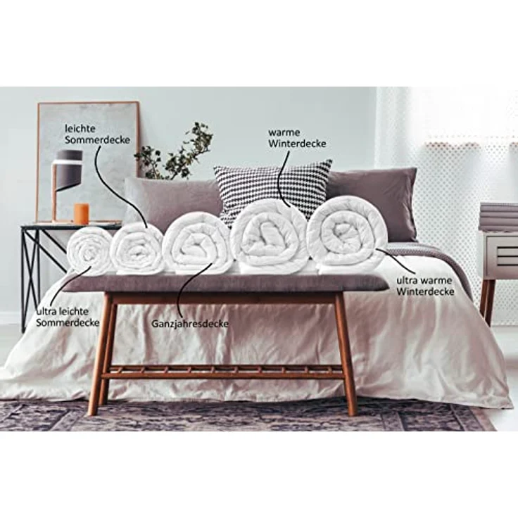 sleepling Ultra leichte Sommerdecke 140x200 cm, Sommer Bettdecke leicht, dünne Sommerbettdecke aus 100% Mikrofaser, Ökotex 100, waschbar 60 Grad – Bild 5