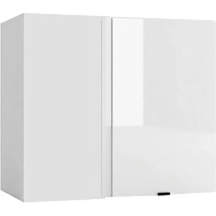 Alice WNP P/L Eck-Hängeschrank, 80 x 72 x 28,8 cm, Weiß Hochglanz/Weiß