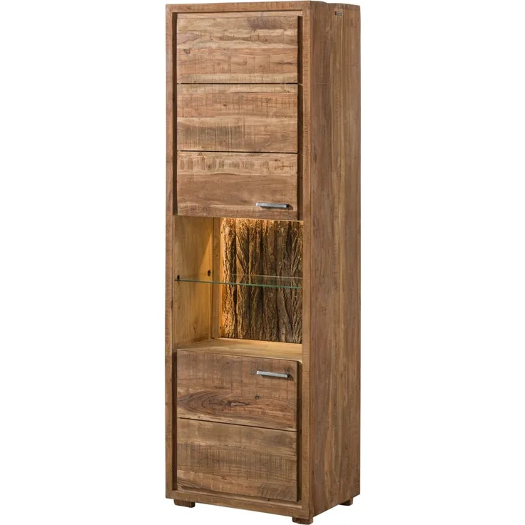 Vitrine Akazie 58x40x180 natur lackiert BARK #102