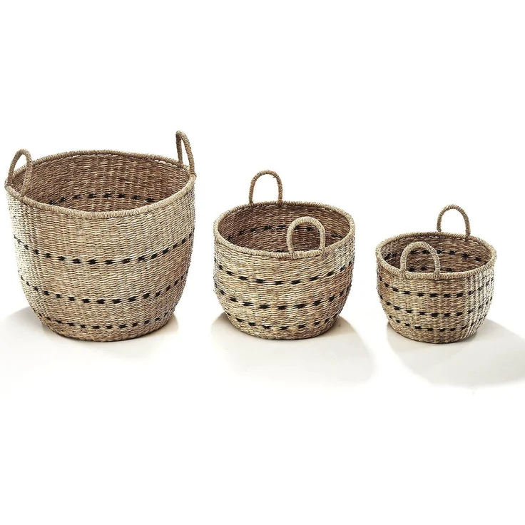 Kobolo Aufbewahrungskorb Dekokorb Set aus Seegras mit Griffen – Bild 8