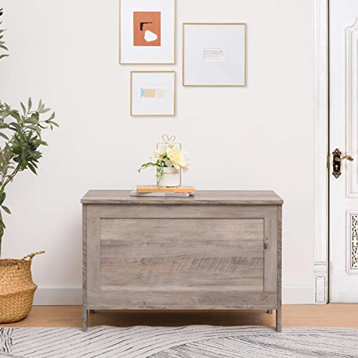HOOBRO Truhen, Sitzbank mit Stauraum, Spielzeugtruhe mit Deckel, Schuhbank, Sitztruhe, Aufbewahrungstruhe, Robust, Sicherheitsscharniere, Schlafzimmer, Wohnzimmer, 76 cm, Greige EBG75CW01G1 – Bild 9