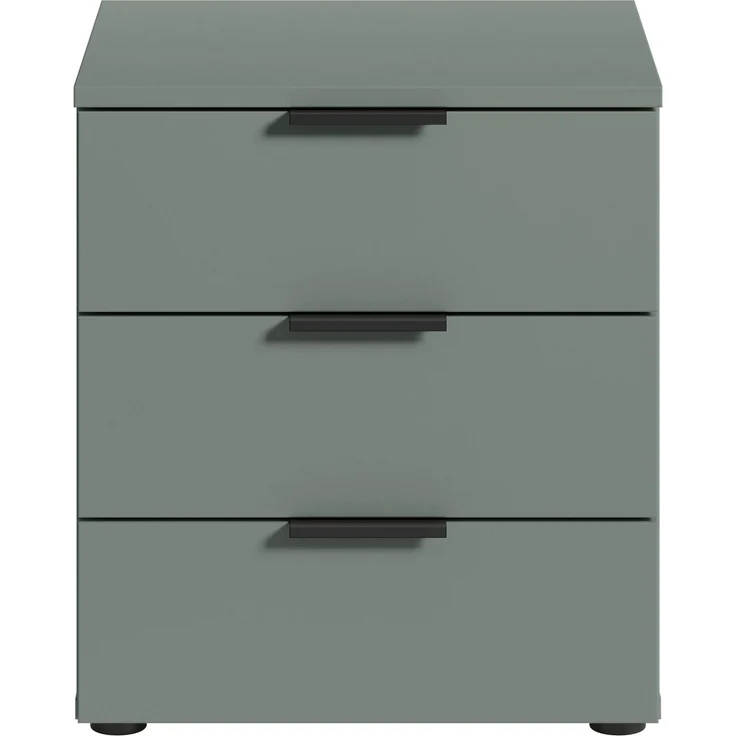 Nachtkommode >Linz< 3 Schübe, auch für Boxspringbetten, in Salbei - 45x50x40cm (BxHxT) – Bild 4