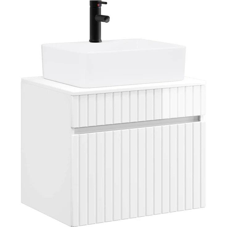 vidaXL Waschbeckenschrank Hochglanz Weiß 59 x 44,5 x 50 cm 3404294 – Bild 2