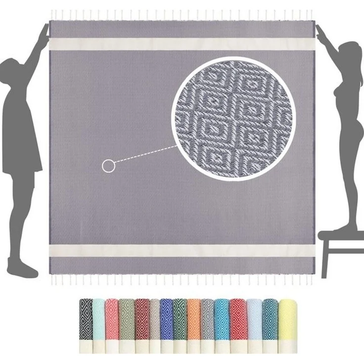 furora HOLIDAY Strandtuch XXL groß 200x200 cm Strand Tuch, aus Baumwolle, Stranddecke, Vielseitig, schöne Farben, hochwertige Verarbeitung – Bild 4