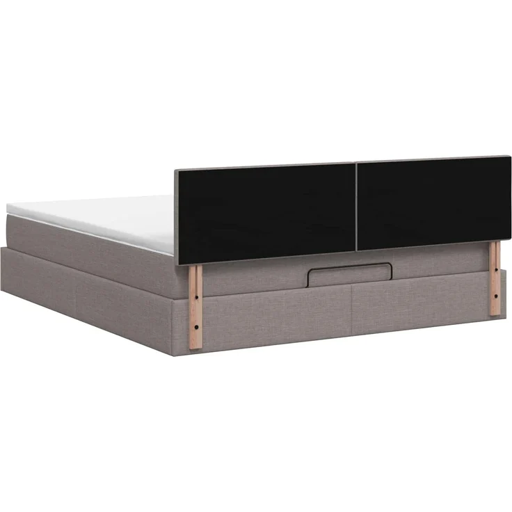 vidaXL Ottoman Bett mit Matratze mit Kopfteil Taupe 140 x 200 cm Stoff 3456417 – Bild 9