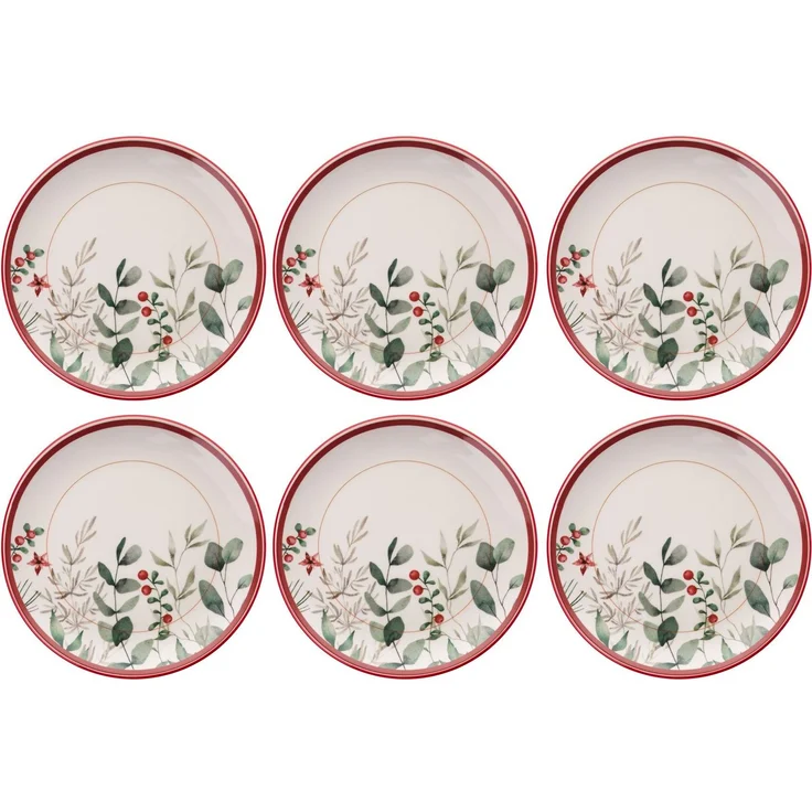 Hermia Concept 'Xmas Cherry' Servierteller-Set (6-teilig), Mehrfarbig, 25,5 x 25,5 x 2,5 cm – Bild 3