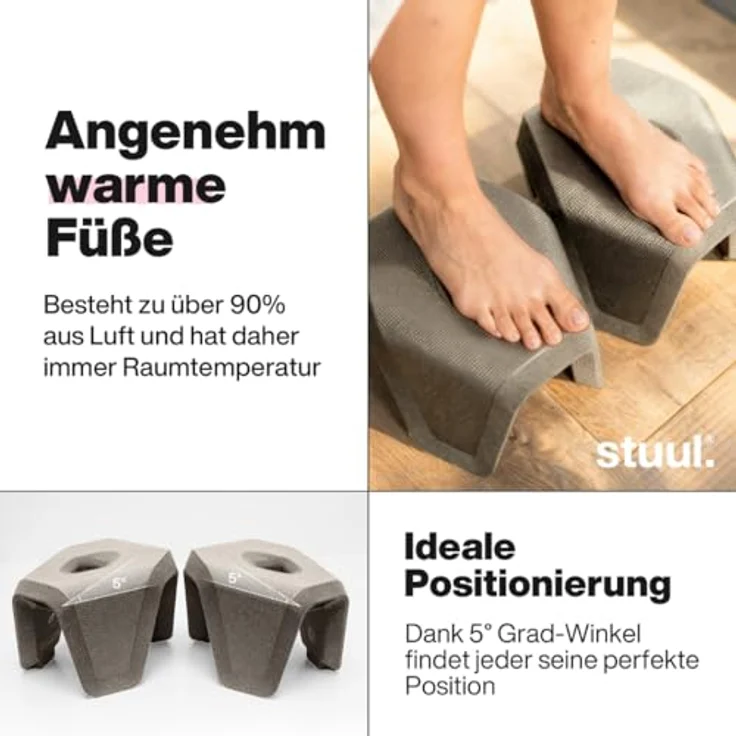 STUUL Toilettenhocker für Erwachsene, natürliche Hilfe bei Verstopfung und Hämorrhoiden, diskret und modern, 21cm x 22cm x 26cm, hergestellt in Deutschland – Bild 5