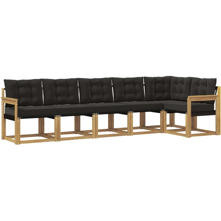 vidaXL Outdoor-Sofagarnitur 6 stk. 6-Sitzer Weiß und Schwarz 3389518 – Bild 2