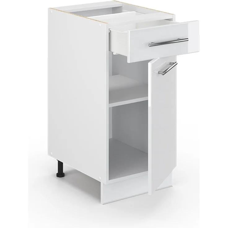 Küchenunterschrank Fame-Line Weiß Hochglanz 40 cm ohne Arbeitsplatte Vicco – Bild 4