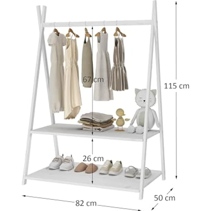 IDIMEX Kinderkleiderschrank DANILO Kindergarderobe freistehend Ablage Tipidesign – Bild 4