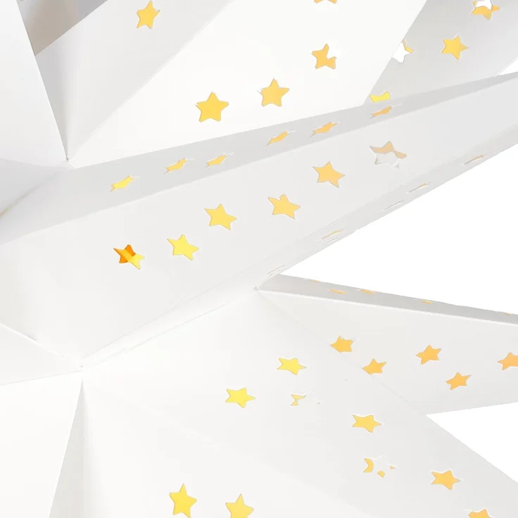 BRUBAKER LED Stern Weihnachtsstern für Innen - 60 cm XXL Leuchtstern - Hängend, Batteriebetrieben mit Timer, LED fest integriert, Warmweiß, Adventsstern für Fensterdeko Weihnachtsdeko - Papierstern Weihnachten – Bild 8