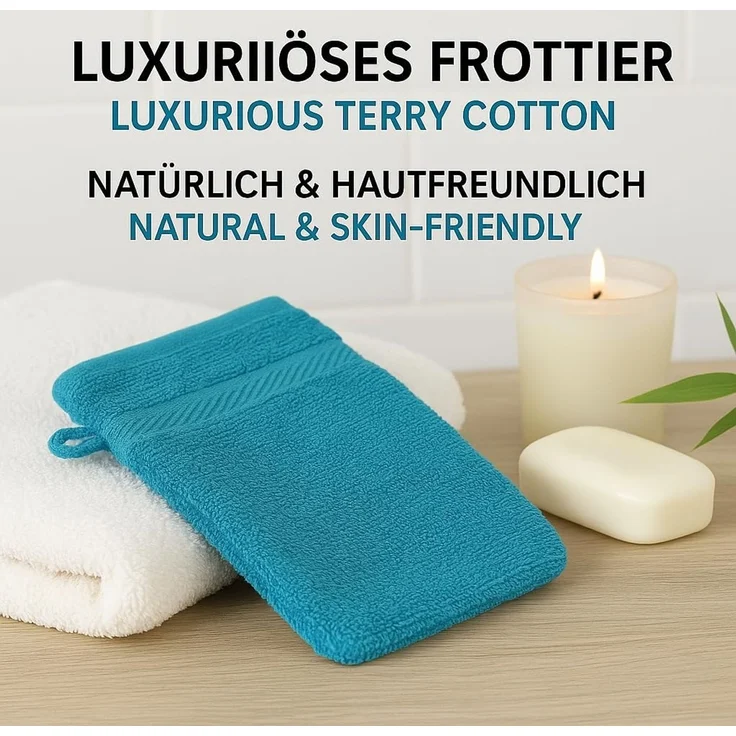 Betz Waschhandschuh 10 Stück Waschhandschuhe Palermo Frottee Größe 16x21 cm – Bild 4