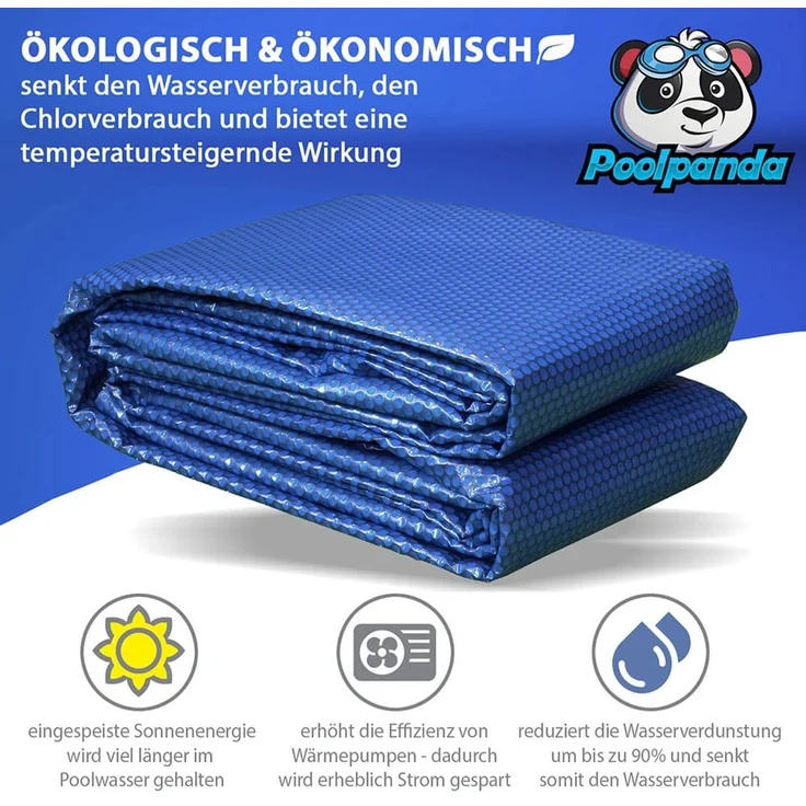 Poolpanda Pool Solarfolie Ø 457 cm Premium rund | schwarz/blau | 400 my | 12 mm Luftblasen – Bild 2