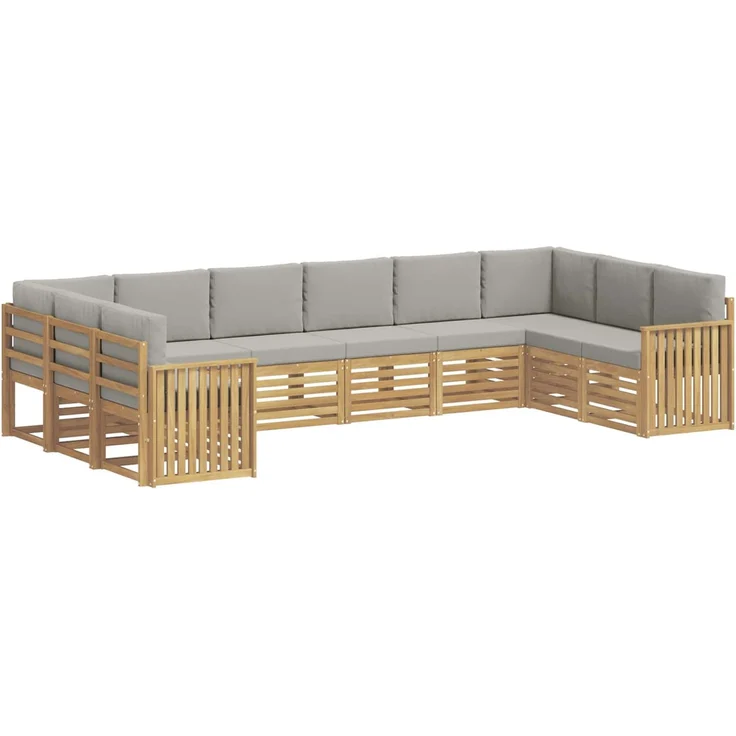 vidaXL Outdoor-Sofagarnitur 10 stk. 10-Sitzer Weiß und Hellgrau 3392581 – Bild 2