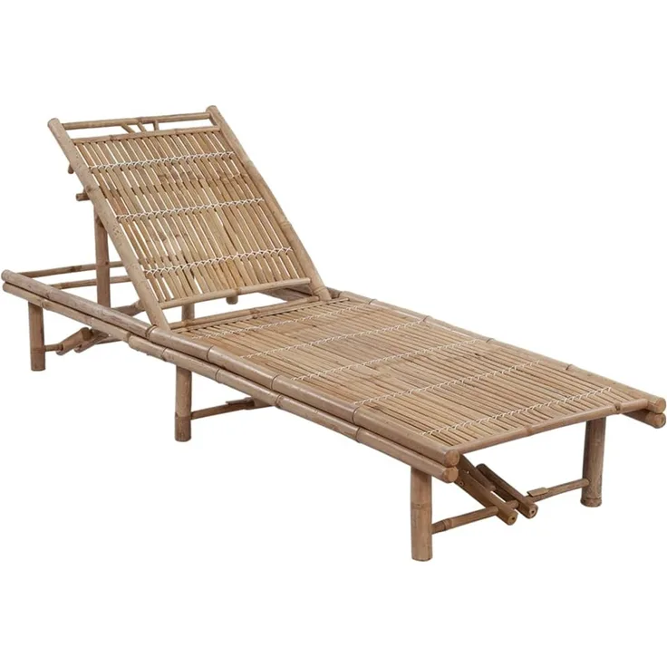 vidaXL Garten-Sonnenliege mit Auflage Bambus 3061634