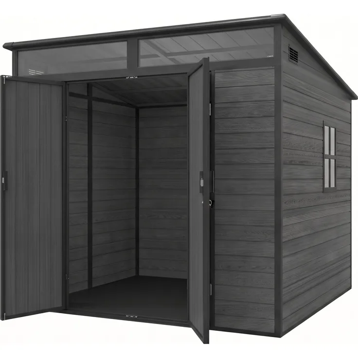 osoltus 'Penta' Gartenhaus, 4,4m², Kunststoff Grau Schwarz, 215 x 206 cm