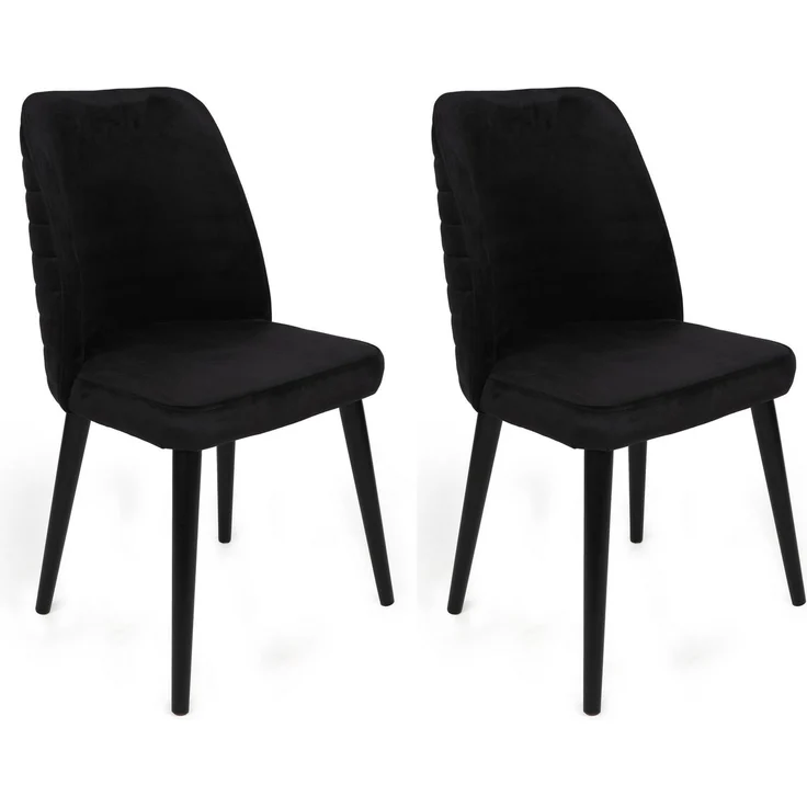 Skye Decor 'Tutku-311 V4' Stuhlset (4-teilig), Schwarz, 50 x 90 x 49 cm – Bild 4