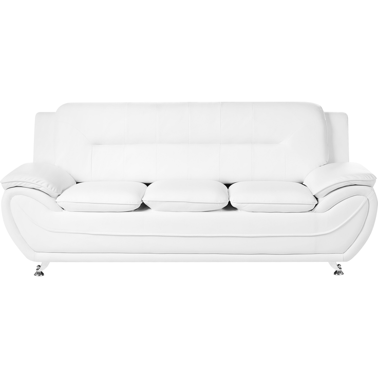 Sofa 3-Sitzer LEIRA Kunstleder Weiß