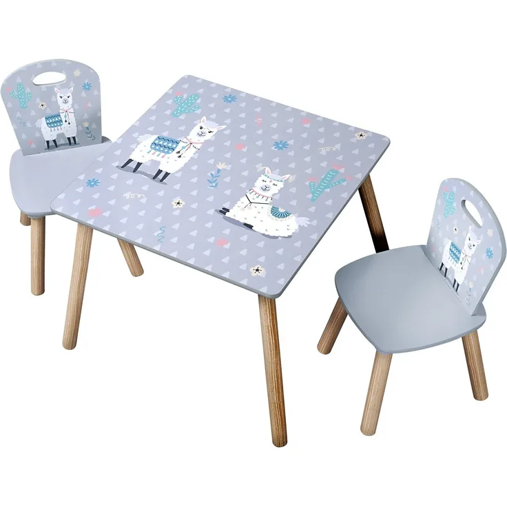 Kesper 'Alpaka' Kindersitzgruppe, Tisch mit 2 Stühlen, Holz blau