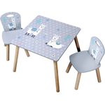 Kesper 'Alpaka' Kindersitzgruppe, Tisch mit 2 Stühlen, Holz blau