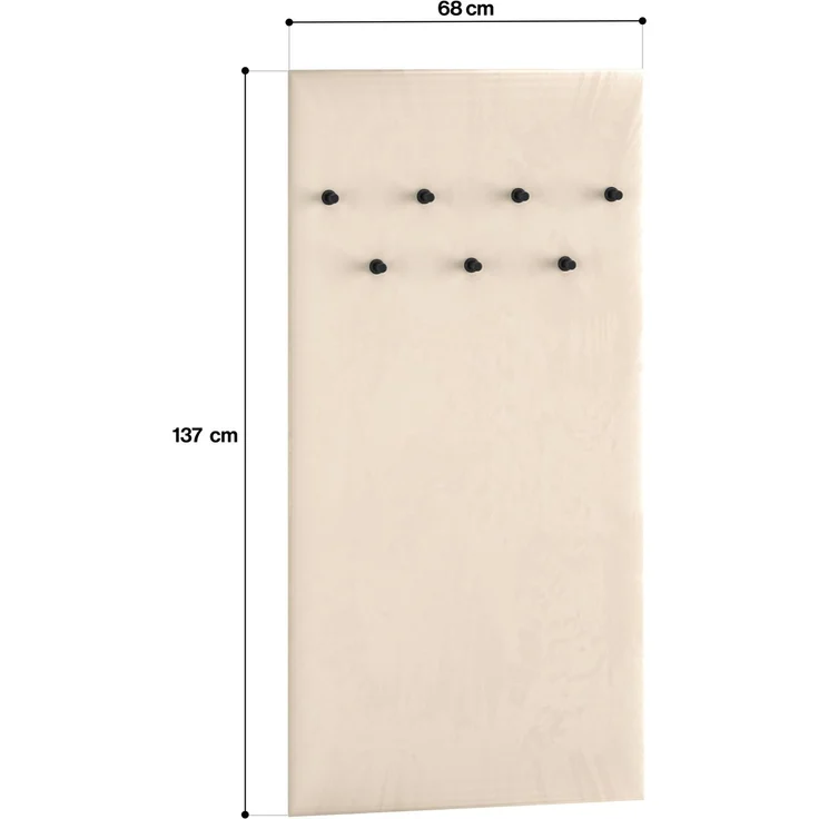 Selsey 'Caletto' Wandgarderobe gepolstert, beige, ca. 137 x 68 x 3 cm – Bild 4