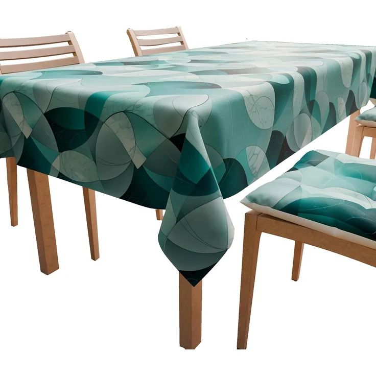 PETTI Artigiani Italiani - Tischdecke, Tischdecke, Küchentischdecke, Baumwolle, Kreis-Design, Beige, 6 Sitzplätze (140x180 cm), 100% Made in Italy